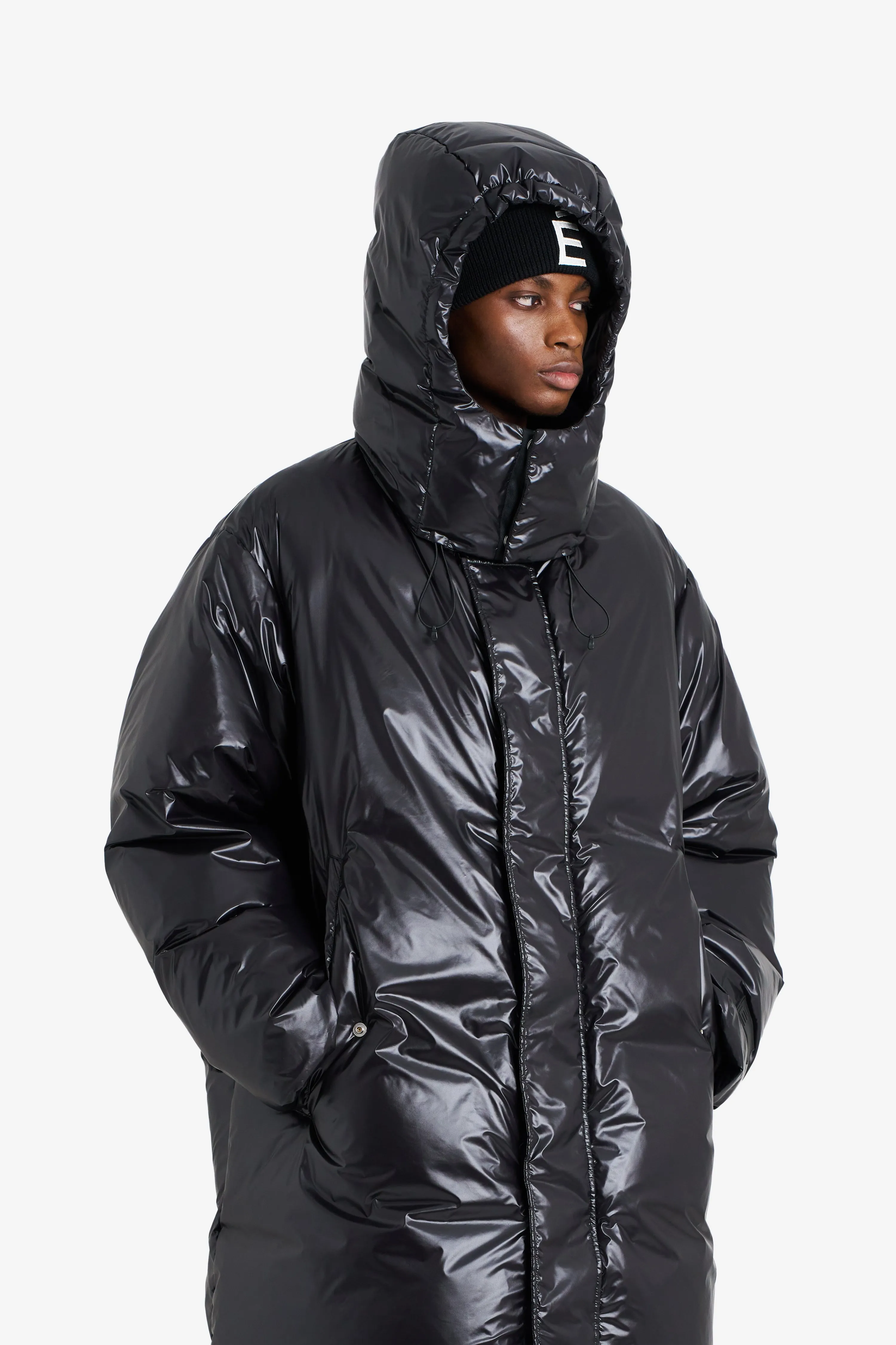 LONG DOWN PARKA SHINY BLACK