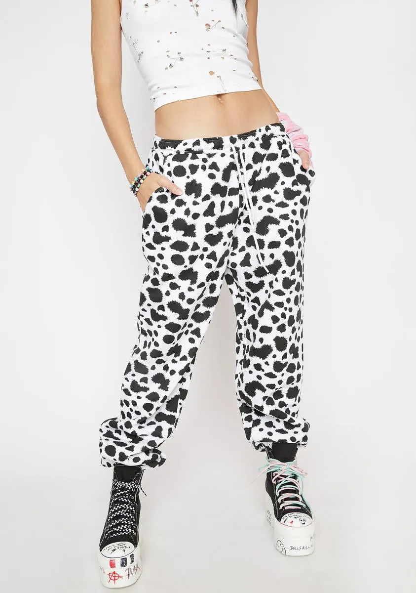 Megan Cow Print Joggers