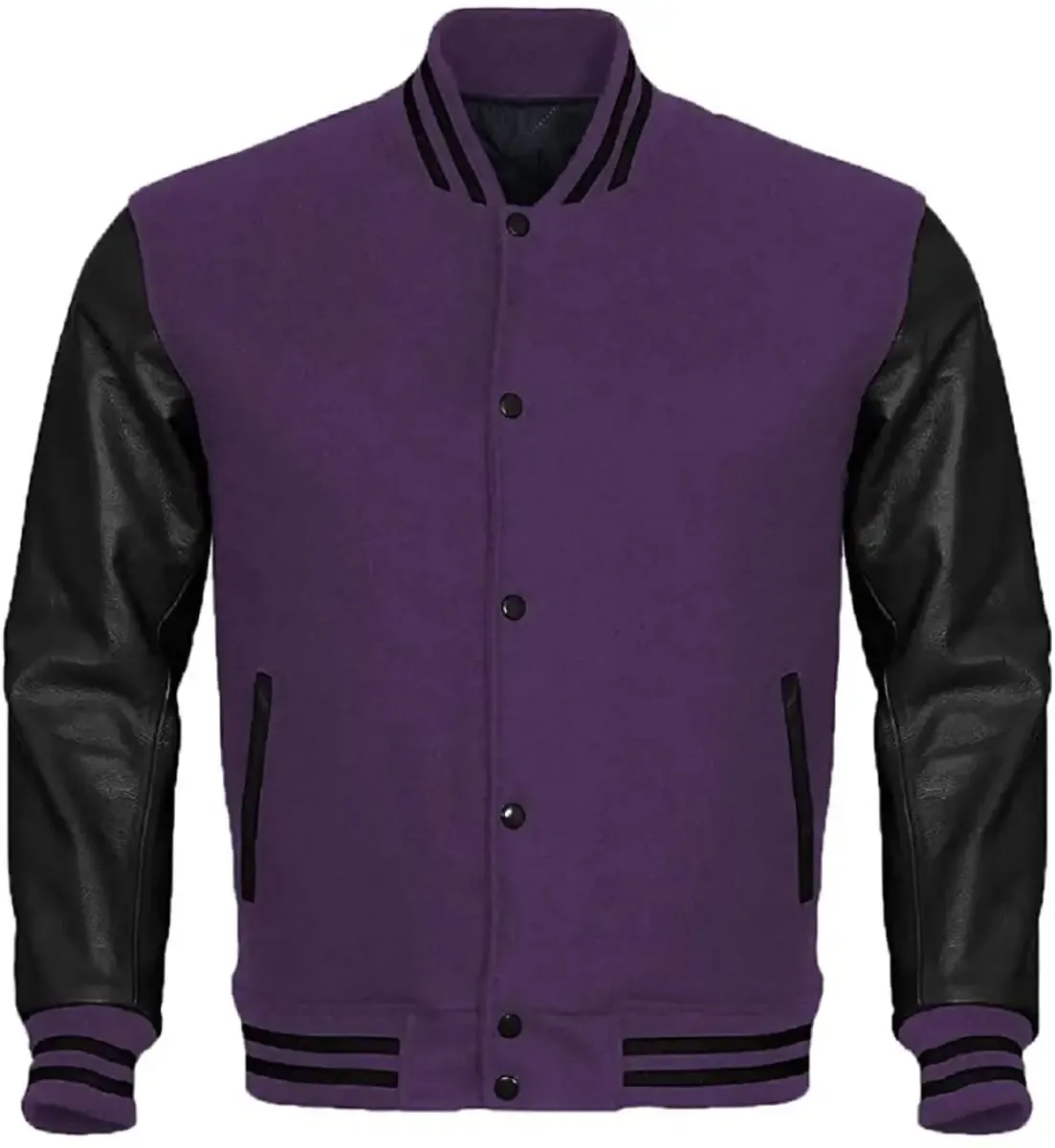 Mens Purple And Black Varsity Jacket