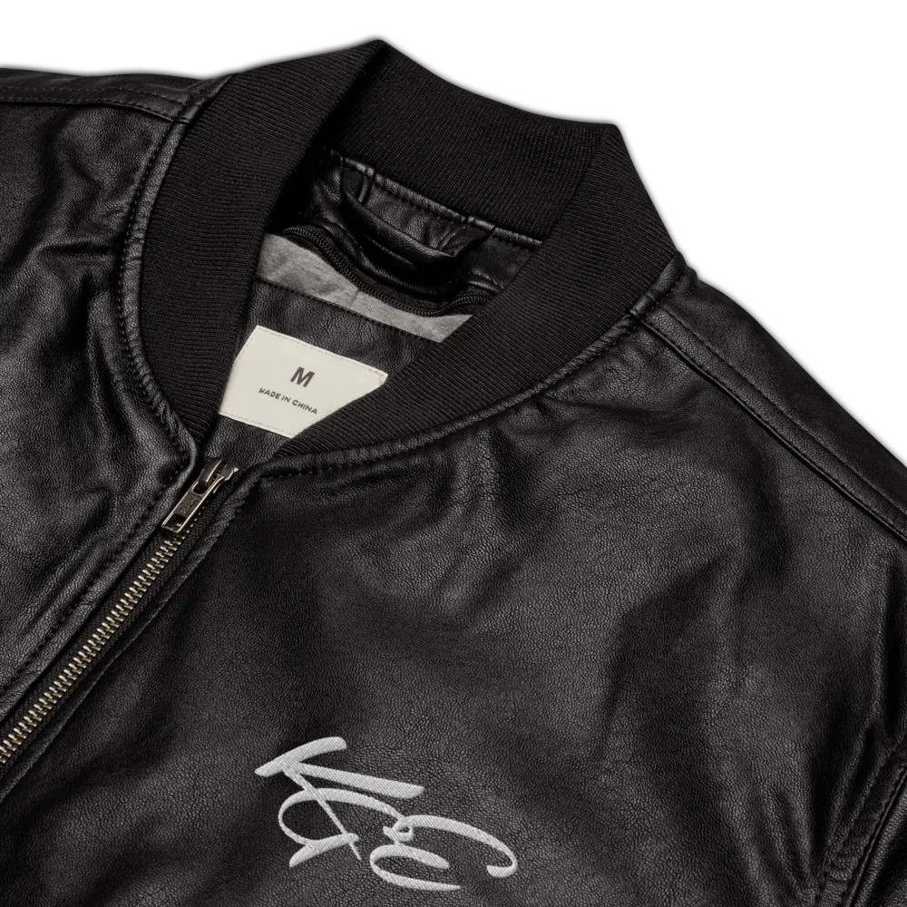 (NEW) KGE Faux-Leather Bomber Jacket