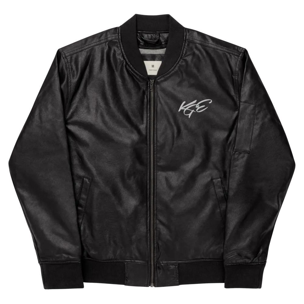 (NEW) KGE Faux-Leather Bomber Jacket