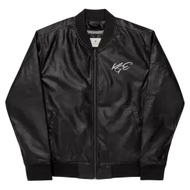 (NEW) KGE Faux-Leather Bomber Jacket