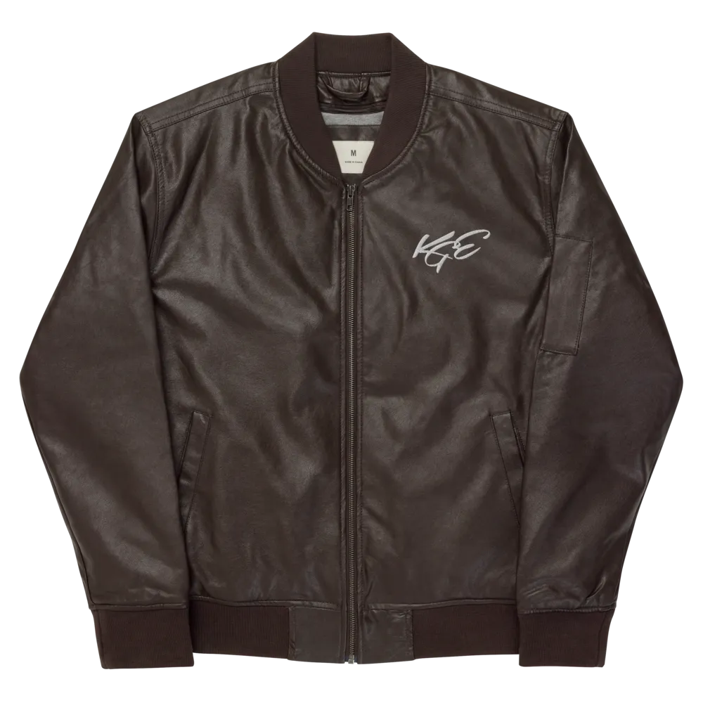 (NEW) KGE Faux-Leather Bomber Jacket