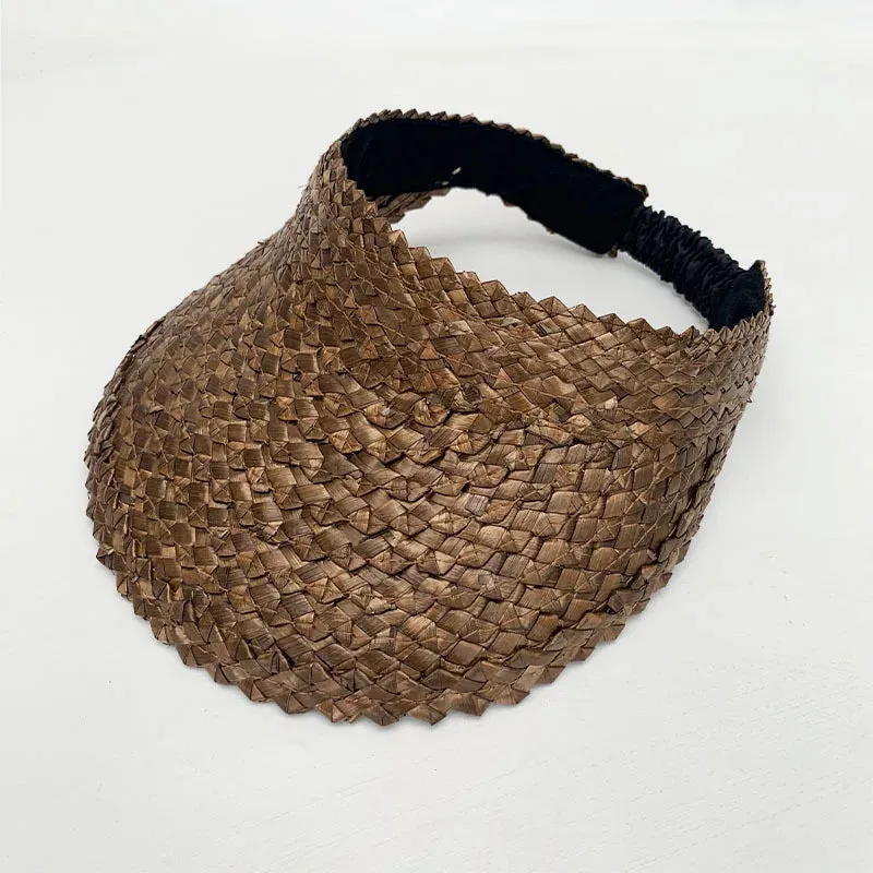 Palm Leaf Rattan Sun Visor Hat