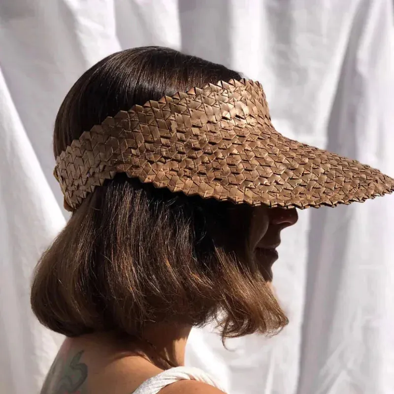 Palm Leaf Rattan Sun Visor Hat