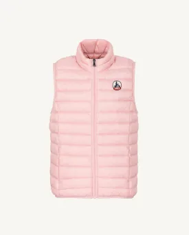 Peach pink Zoe kid's sleeveless puffer jacket