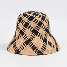 Plaid Straw Summer Kentucky Bucket Hat