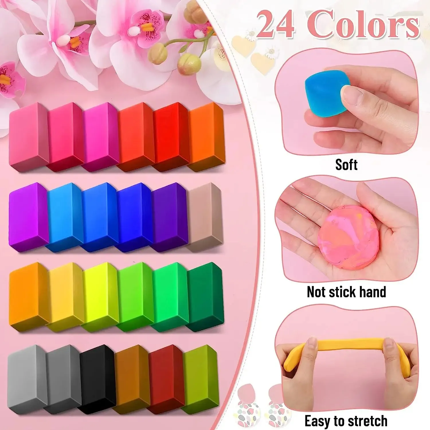 Polymer Clay Earring DIY Jewellery Making Kit Stainless Steel Cutters Moulds Tools Findings