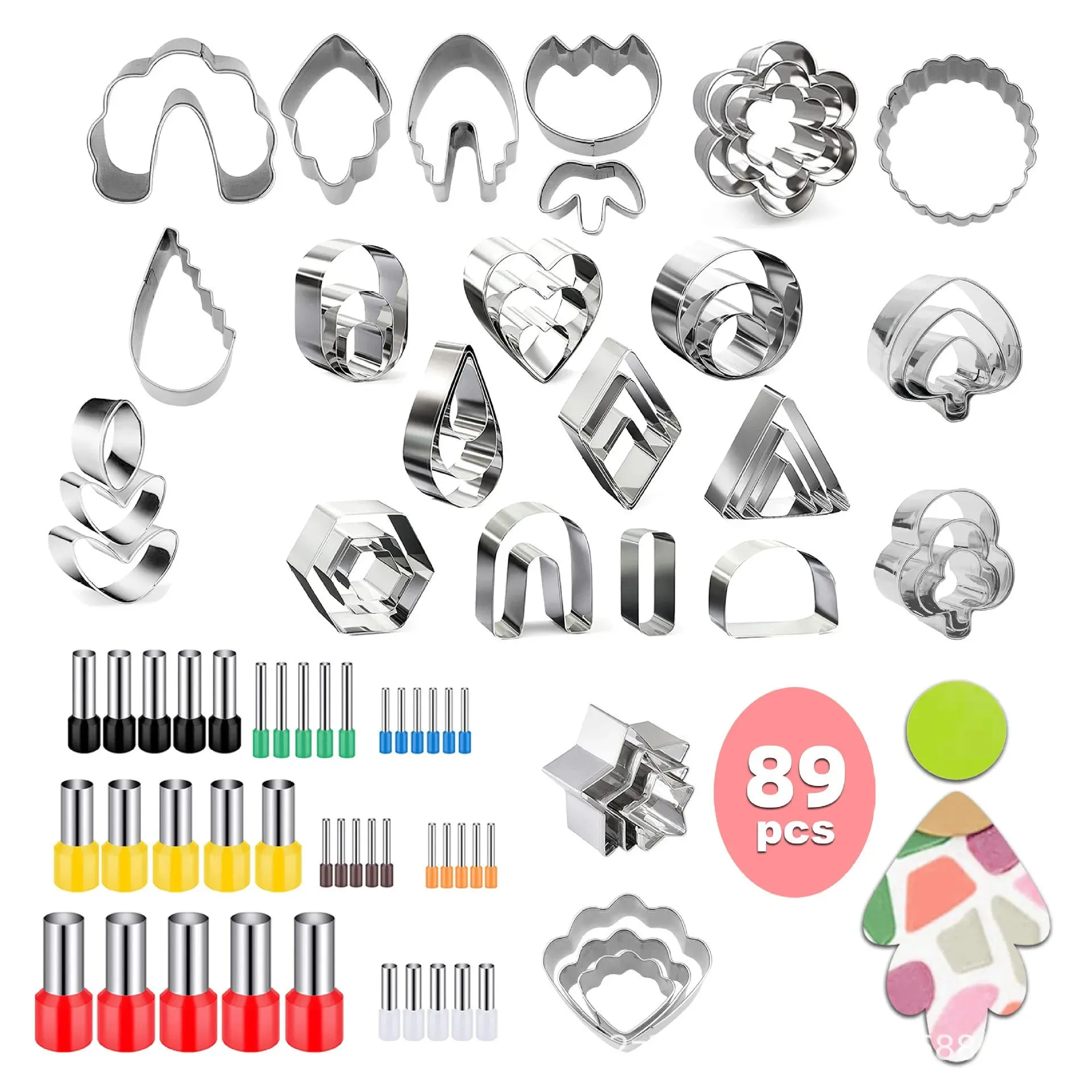 Polymer Clay Earring DIY Jewellery Making Kit Stainless Steel Cutters Moulds Tools Findings