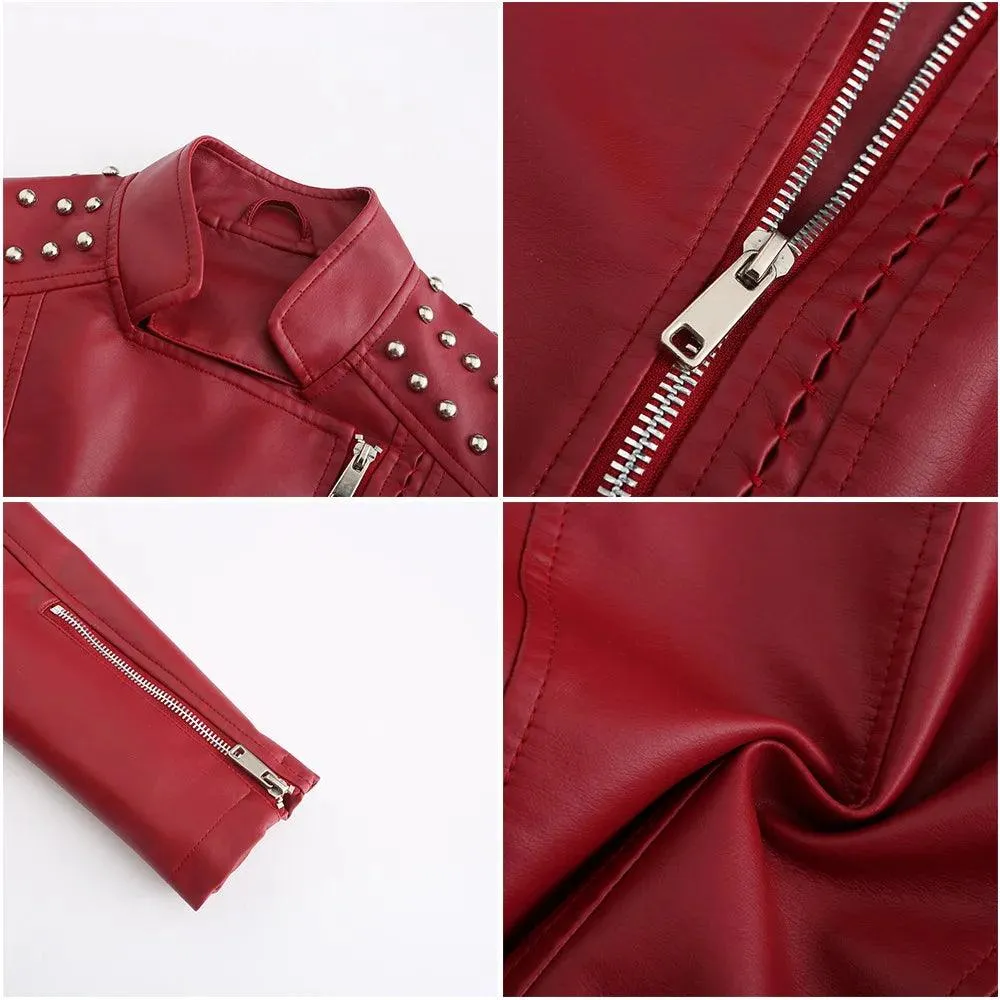 Punk Rivet Leather Jacket