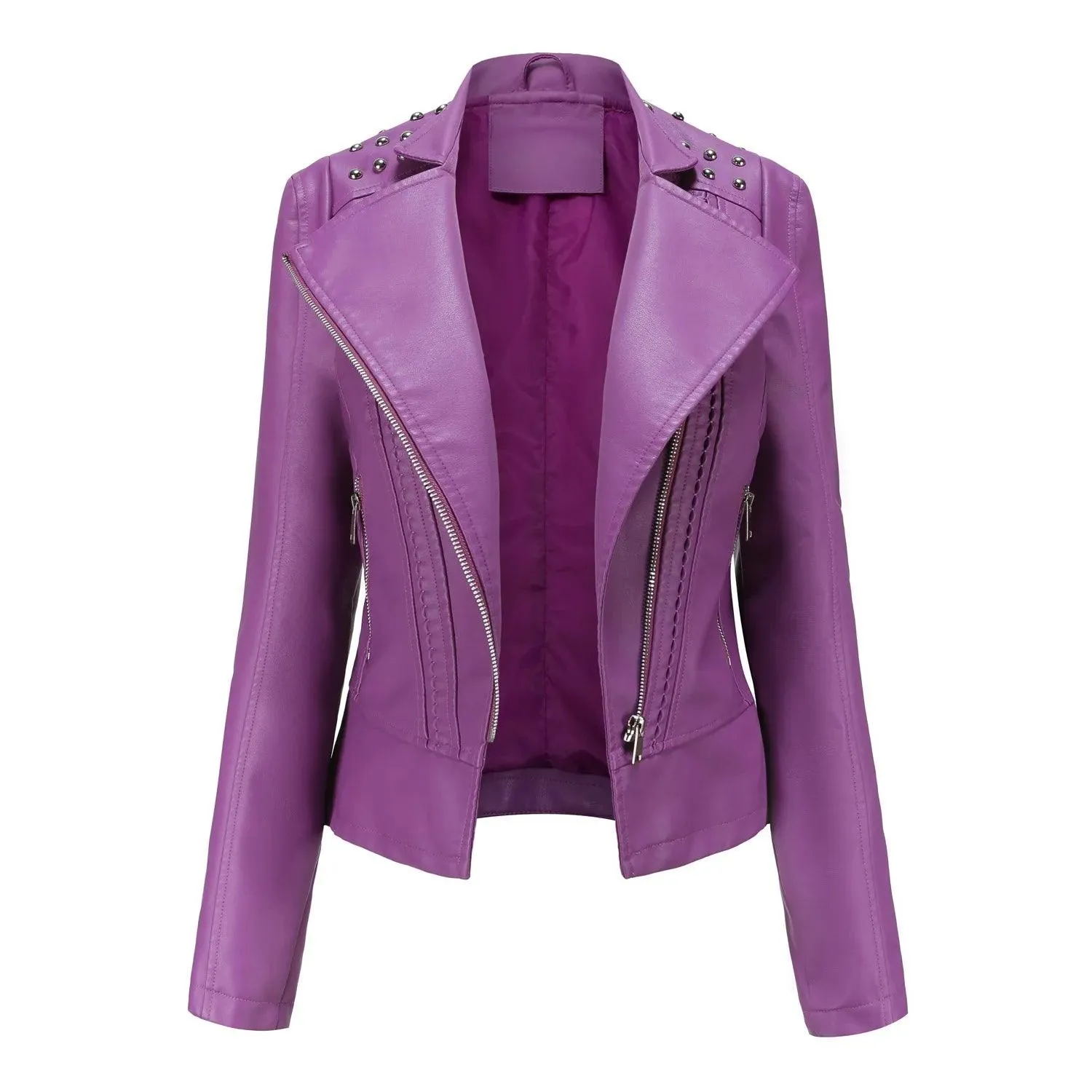 Punk Rivet Leather Jacket