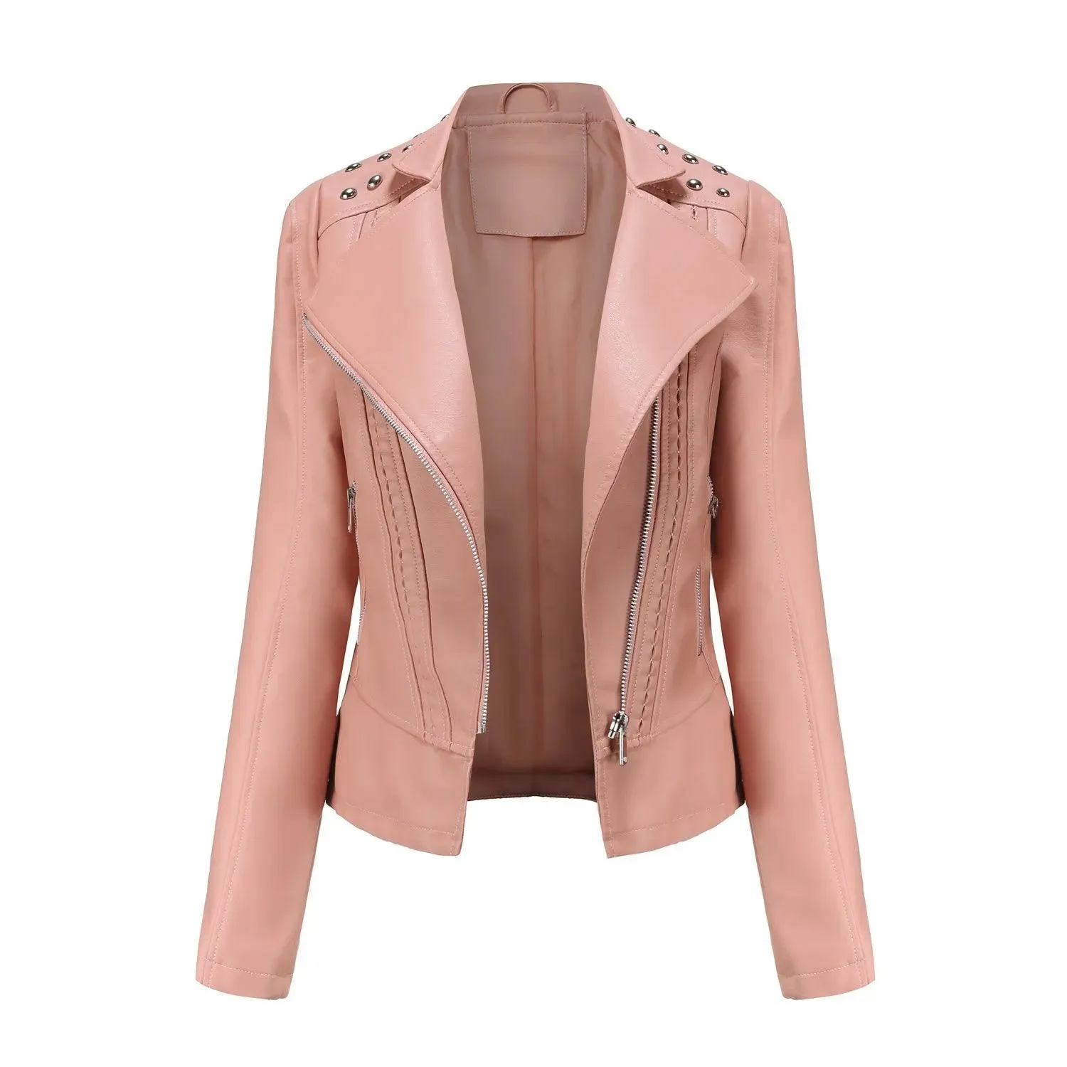 Punk Rivet Leather Jacket