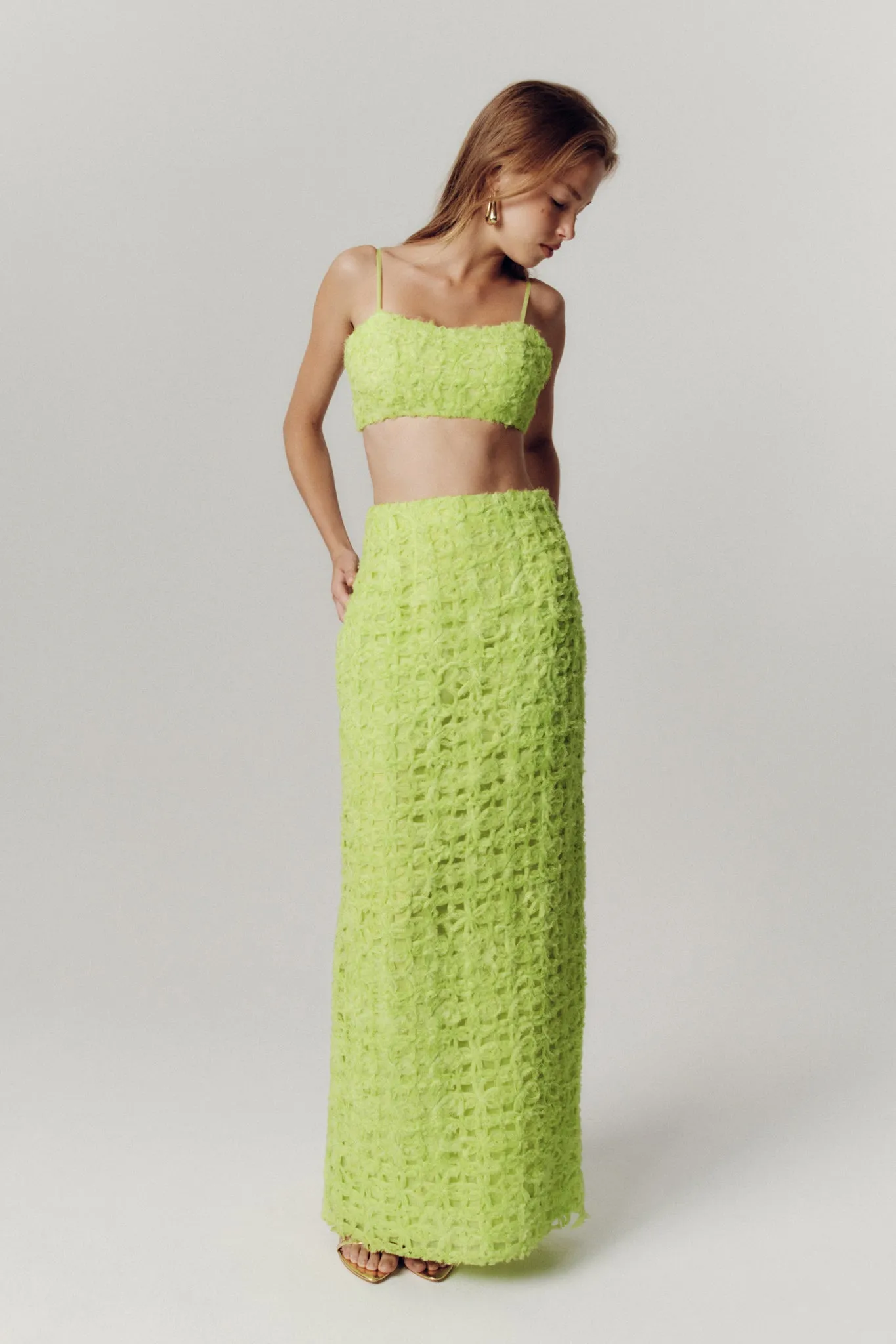 Quintette Textured Midi Skirt