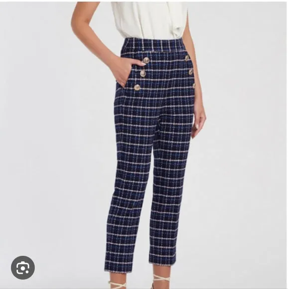 Rebecca Vallance Tweed Boucle Tailored Pants