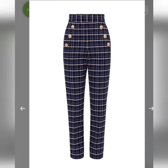 Rebecca Vallance Tweed Boucle Tailored Pants