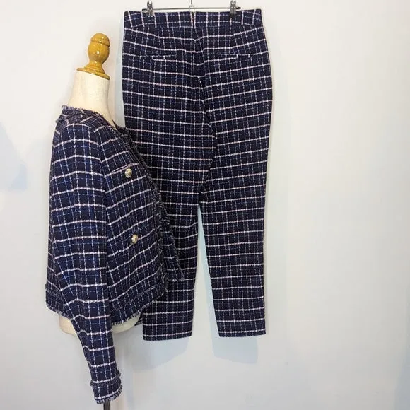 Rebecca Vallance Tweed Boucle Tailored Pants