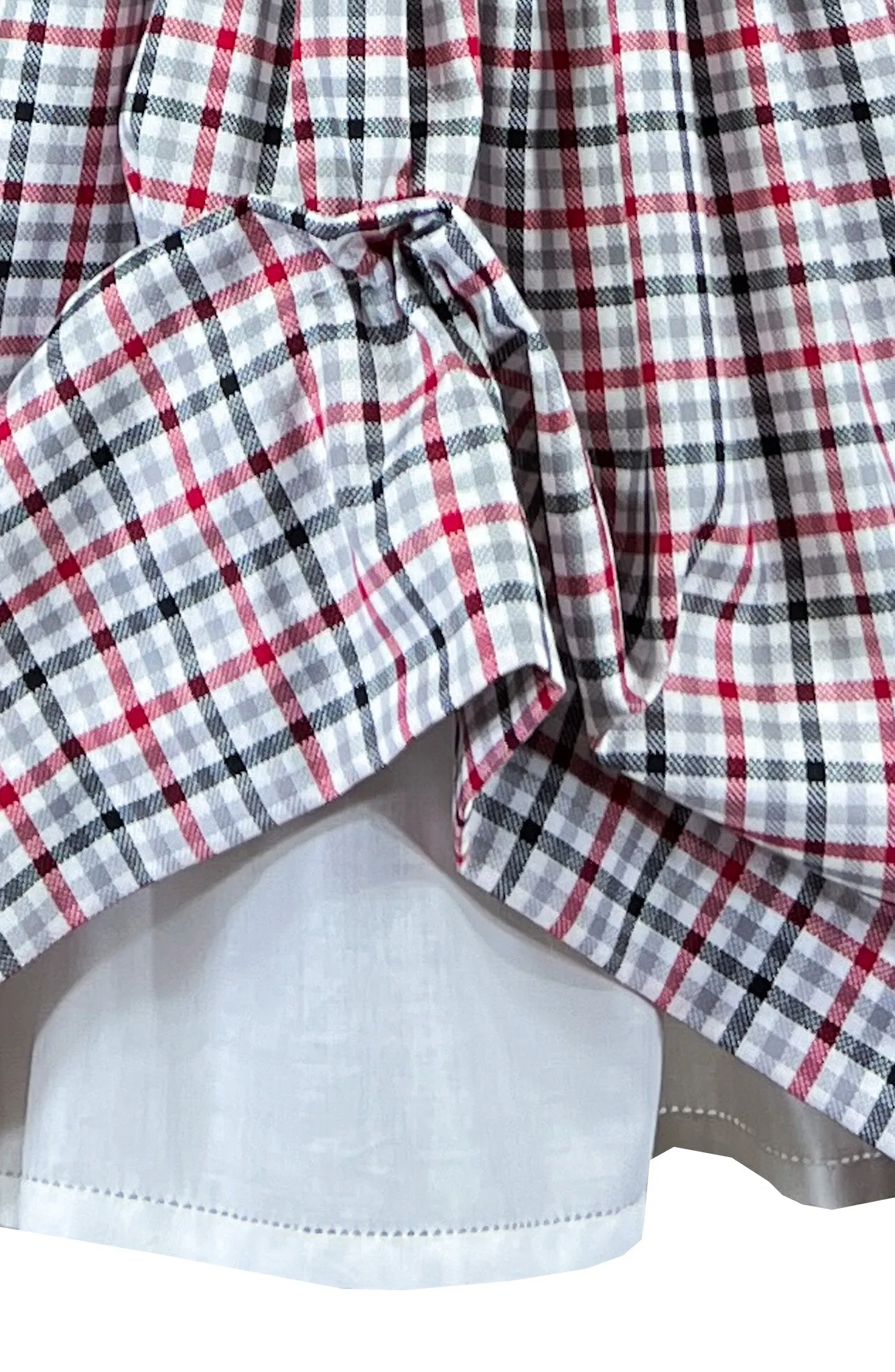 Red, White and Grey Checked Honor Smocked Dress