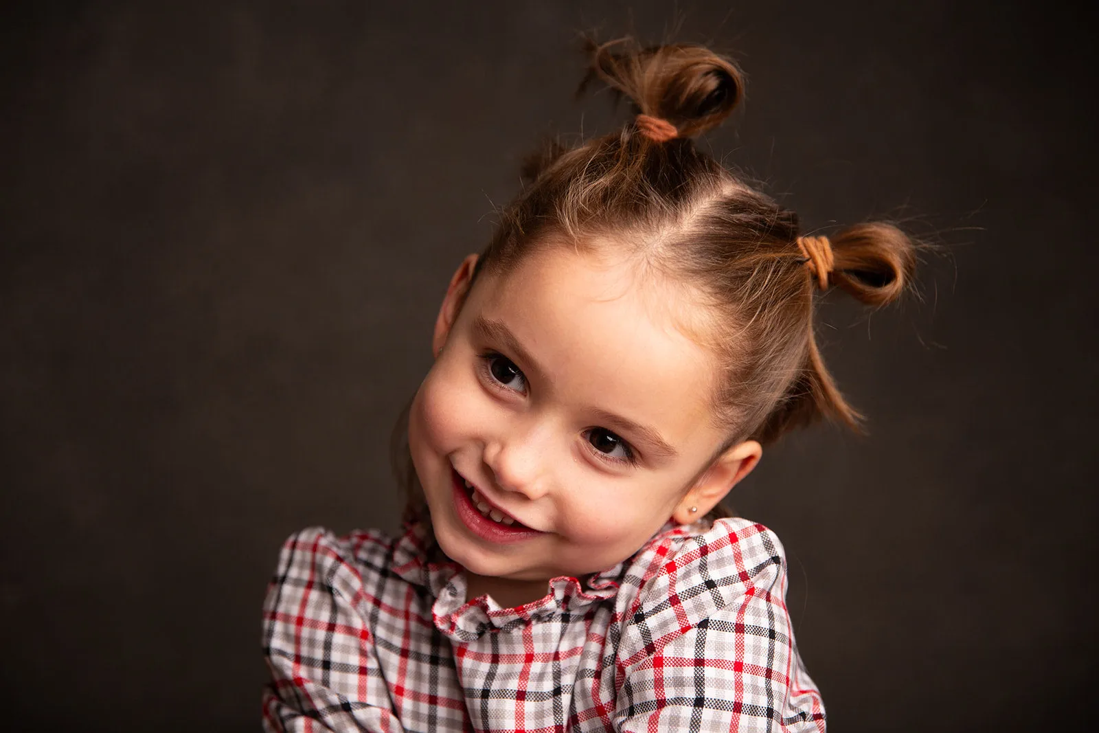 Red, White and Grey Checked Honor Smocked Dress