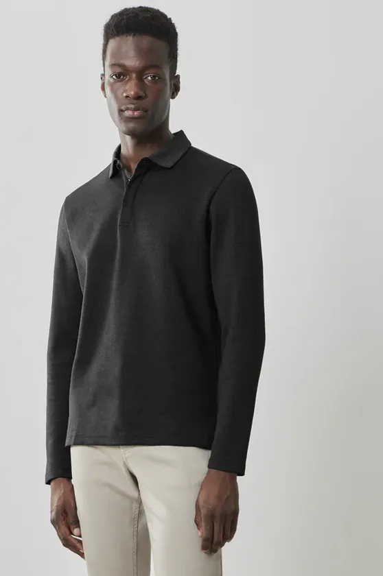 Robert Barakett Gosford Long-Sleeve Polo | Black