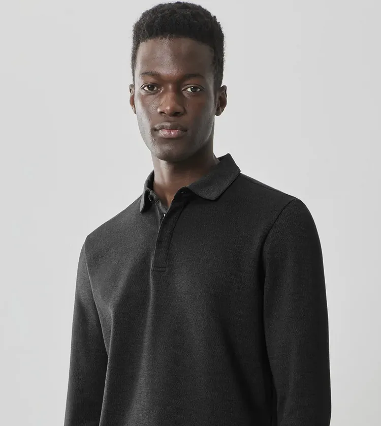 Robert Barakett Gosford Long-Sleeve Polo | Black