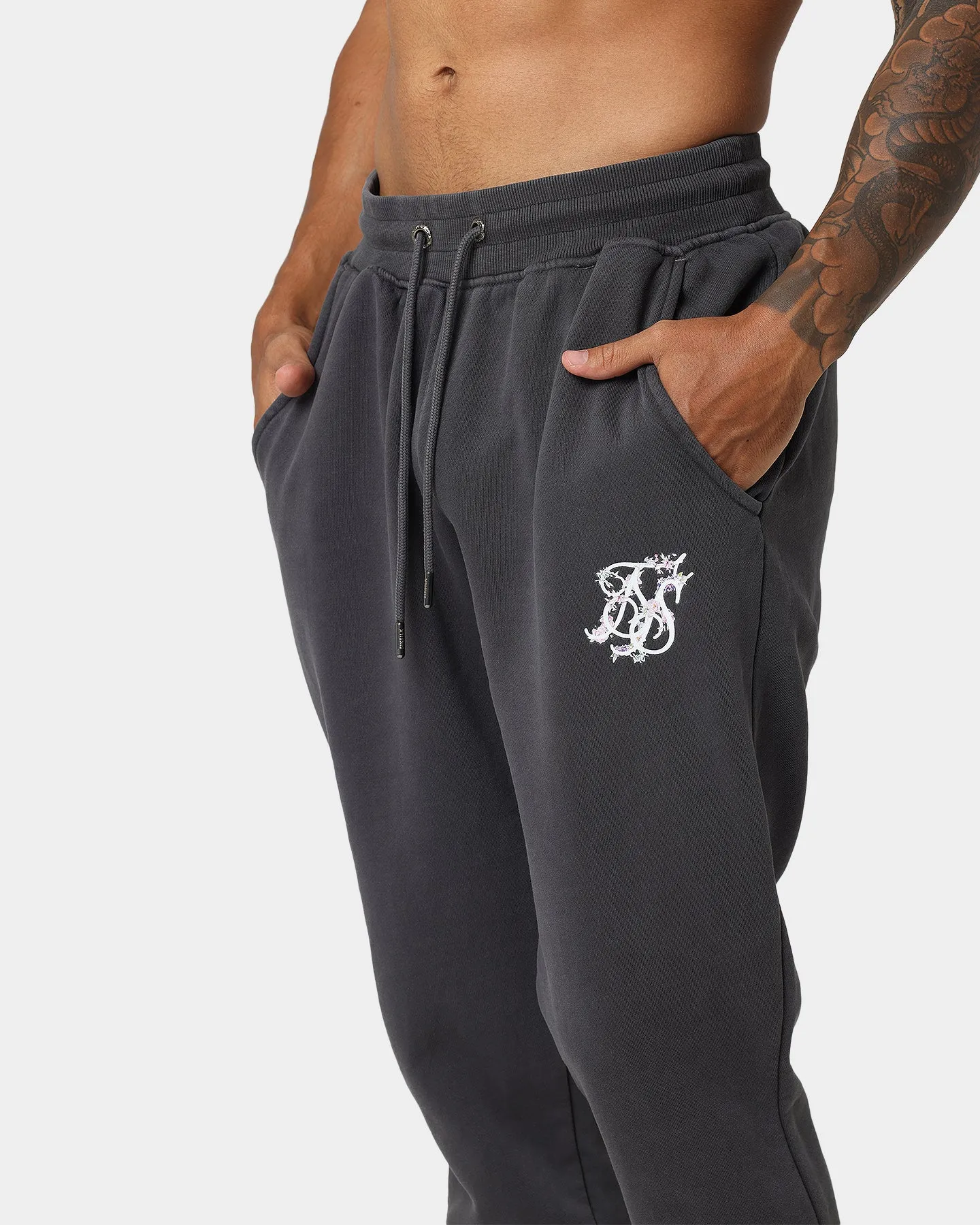 Sik Silk Acid Floral Toggle Joggers Grey