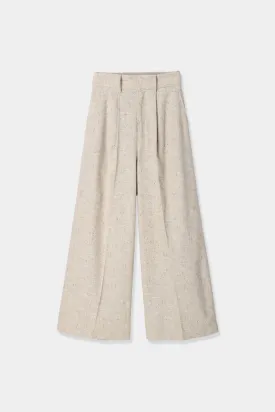 slub tweed wide pants