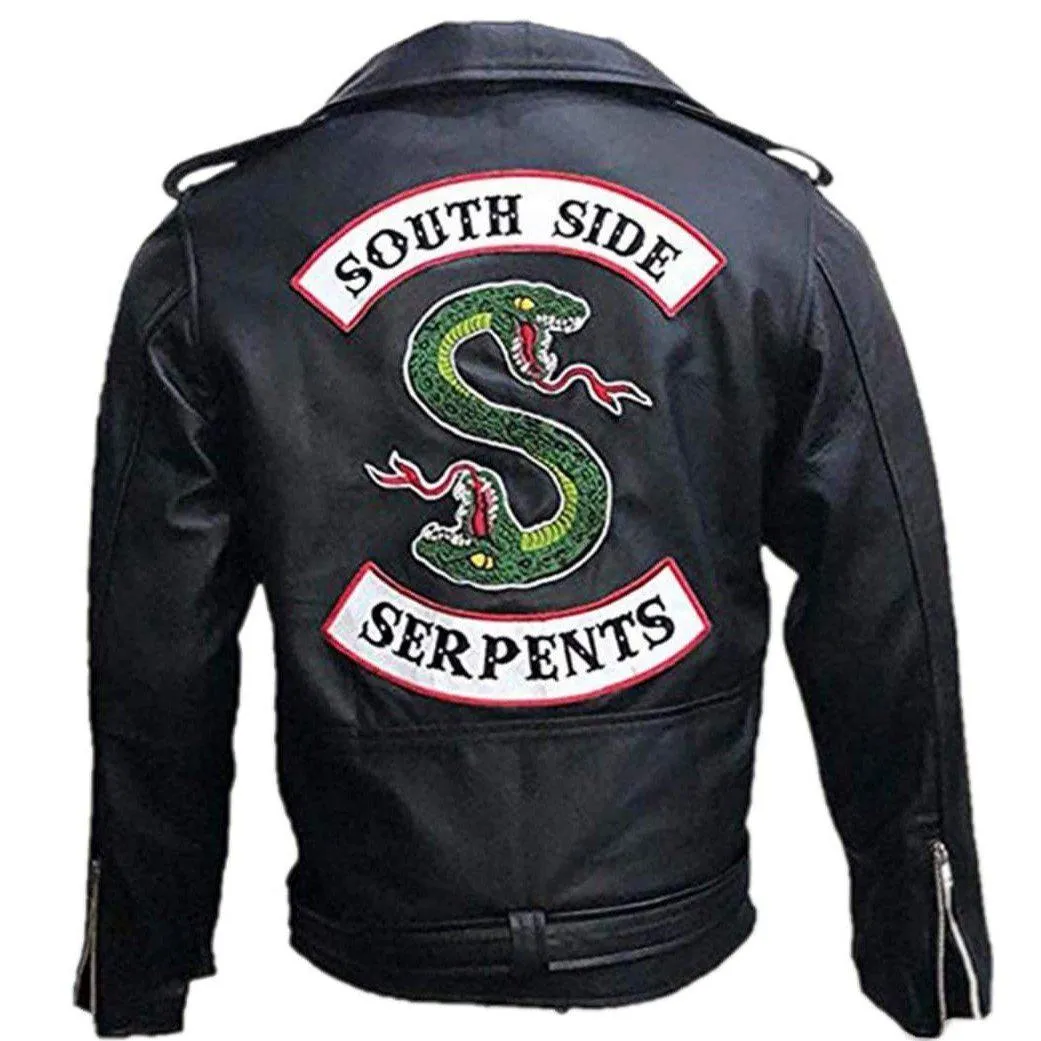 Southside Serpents Riverdale Men Black Slimfit Synthetic Leather Jacket