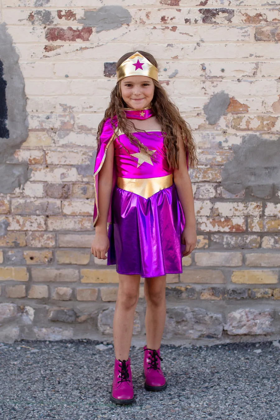 Superhero Star Dress, Cape & Headband