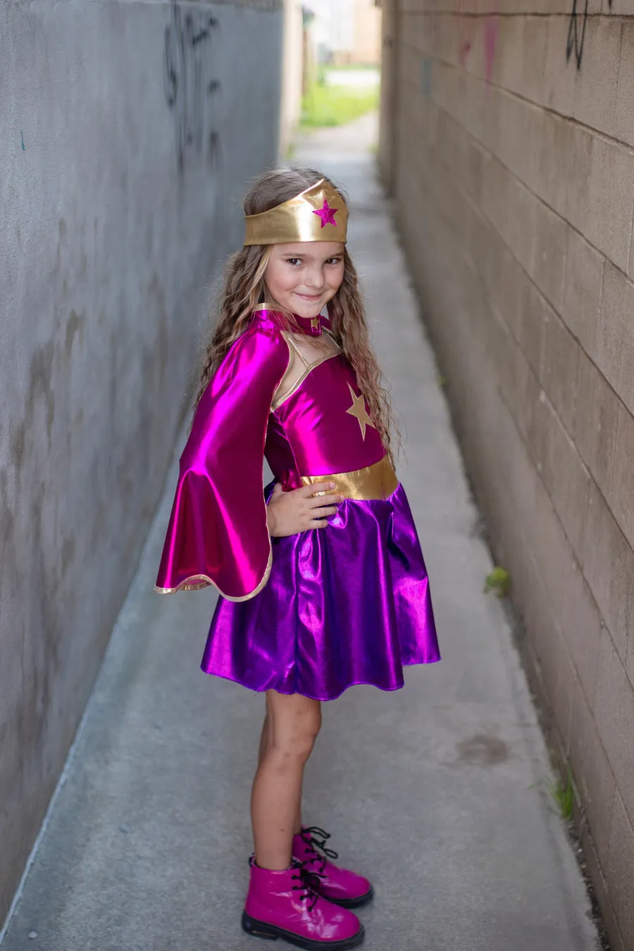 Superhero Star Dress, Cape & Headband