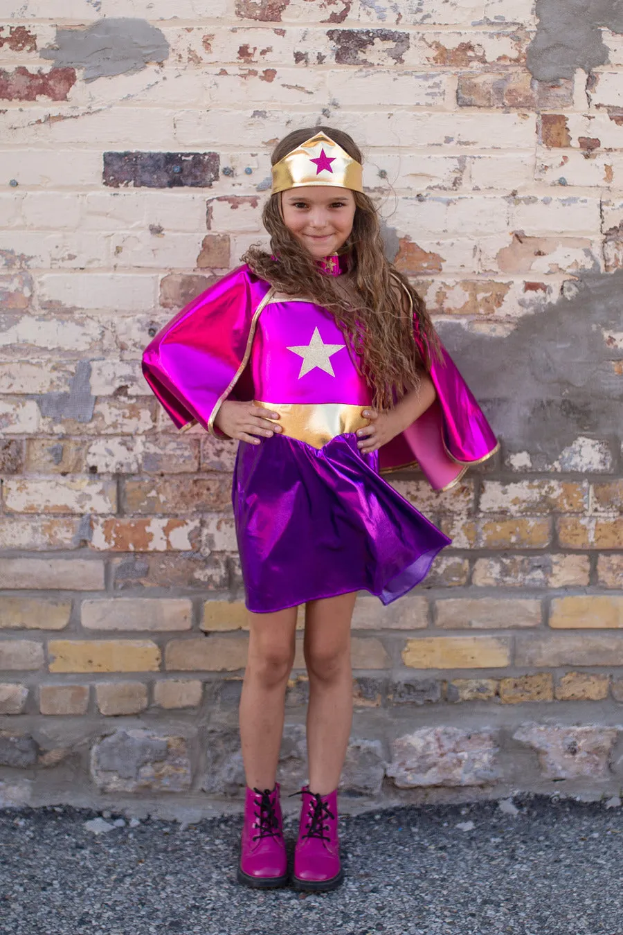 Superhero Star Dress, Cape & Headband