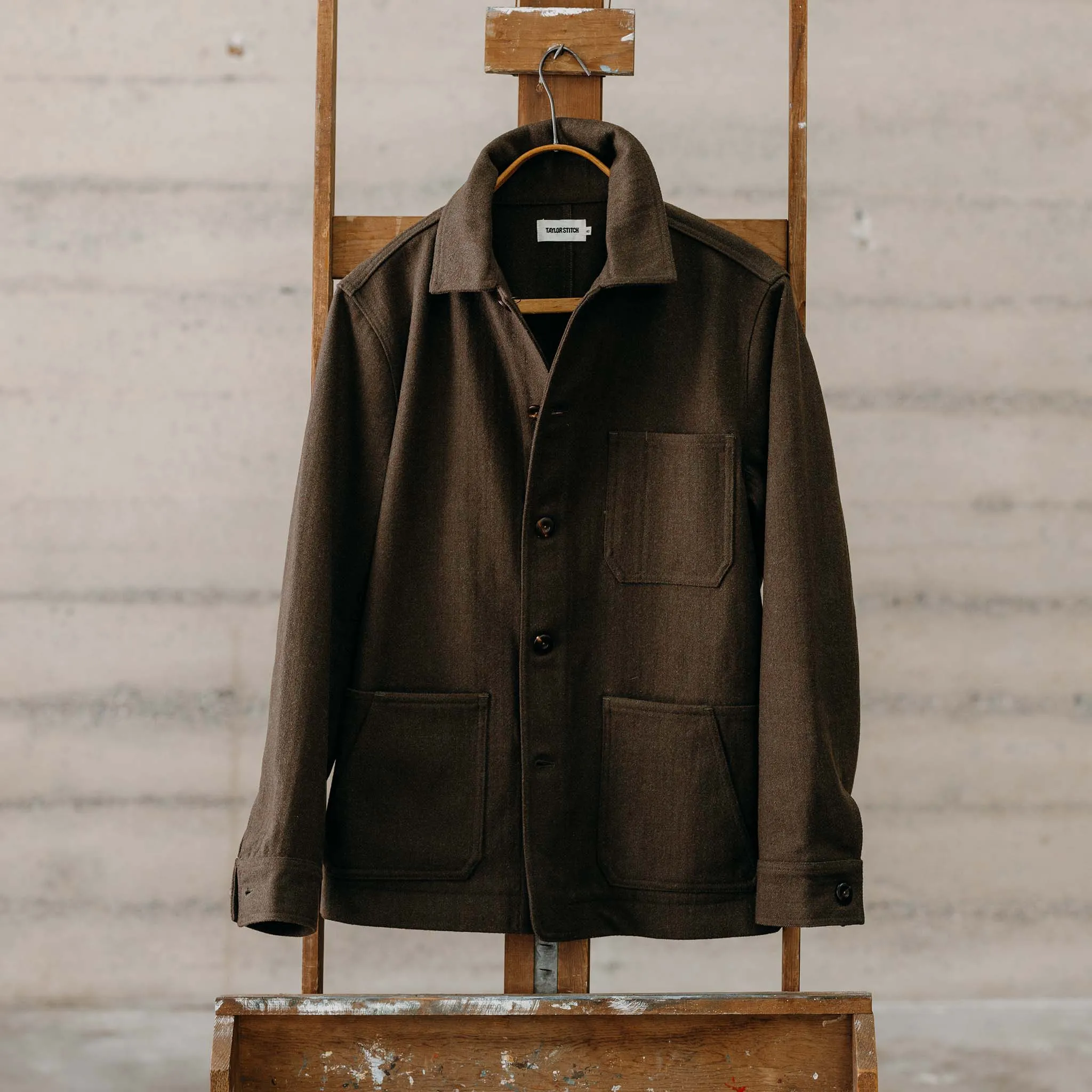 The Ojai Jacket in Army Herringbone Wool