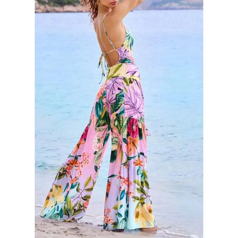 Tropical Sunrise One Piece Swimsuit Matching Pants