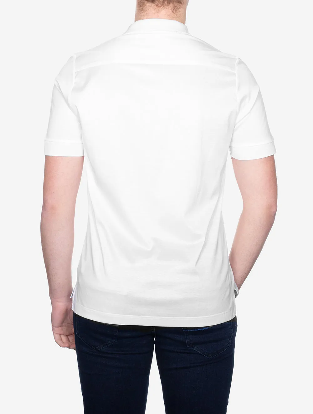 White Short Sleeve 2 Button Polo