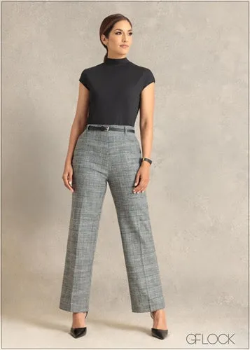 Wide Leg Tweed Pant - 241123