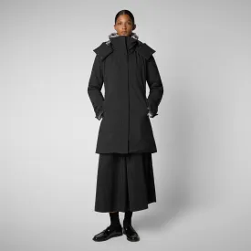 Woman's hooded parka Samantah in black