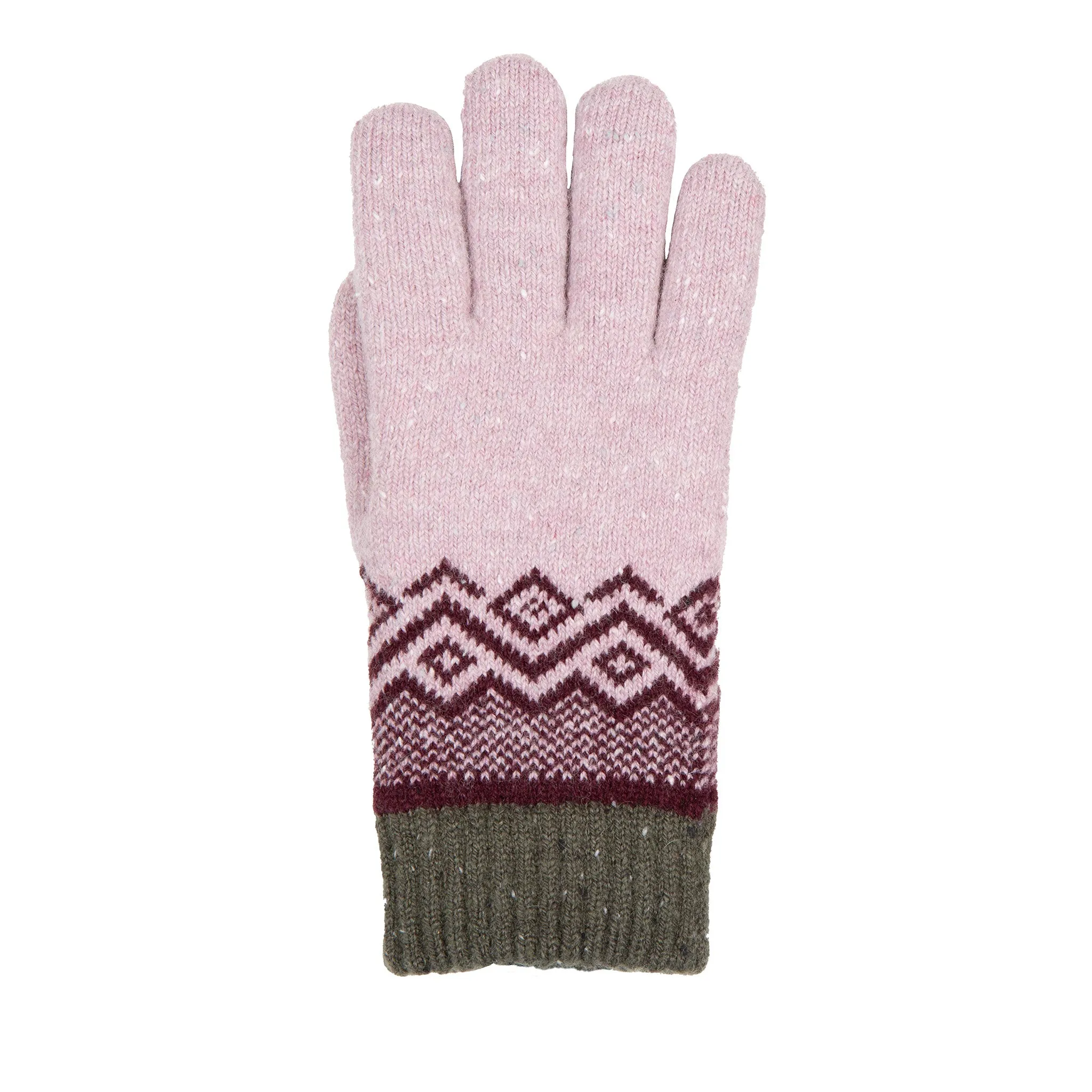 Women’s Knitted Gloves with Geometric Pattern