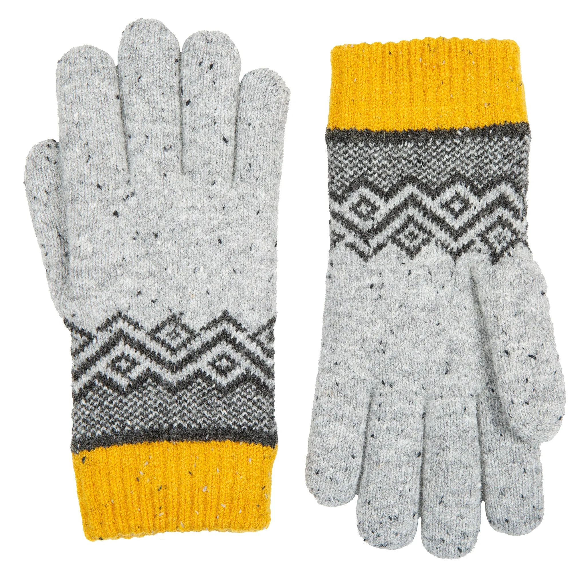 Women’s Knitted Gloves with Geometric Pattern