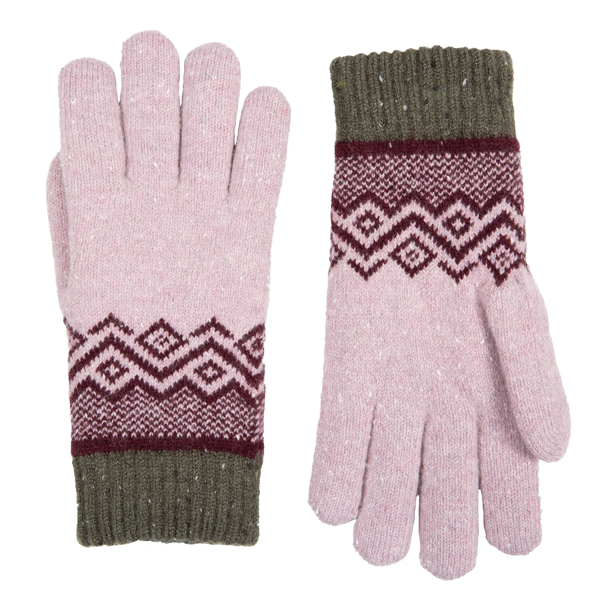 Women’s Knitted Gloves with Geometric Pattern