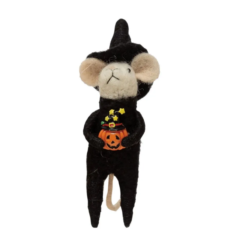 Wool Felt Halloween Mouse - 6"