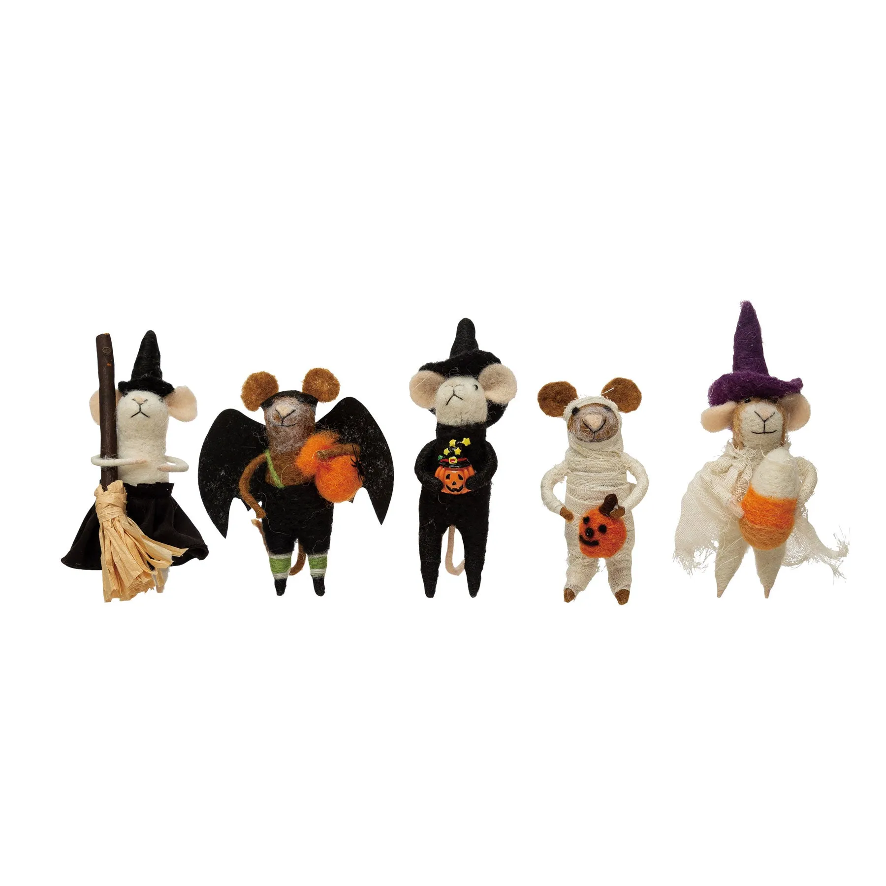 Wool Felt Halloween Mouse - 6"