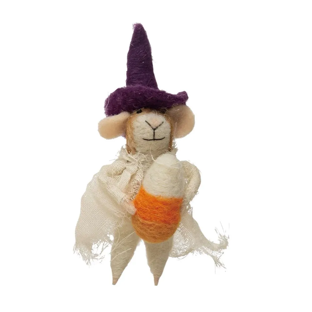 Wool Felt Halloween Mouse - 6"