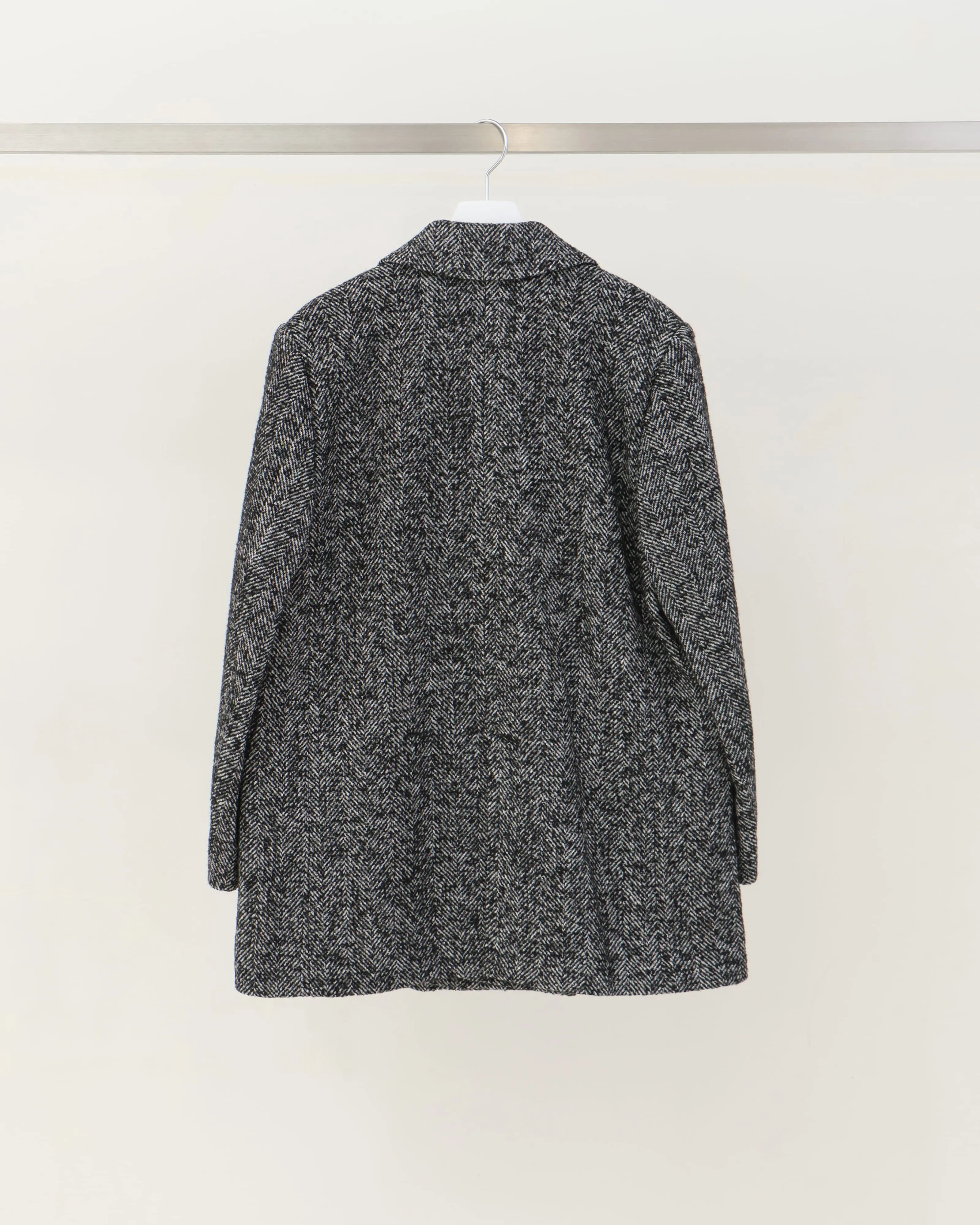 WOOL SOLK HERRINGBONE COAT